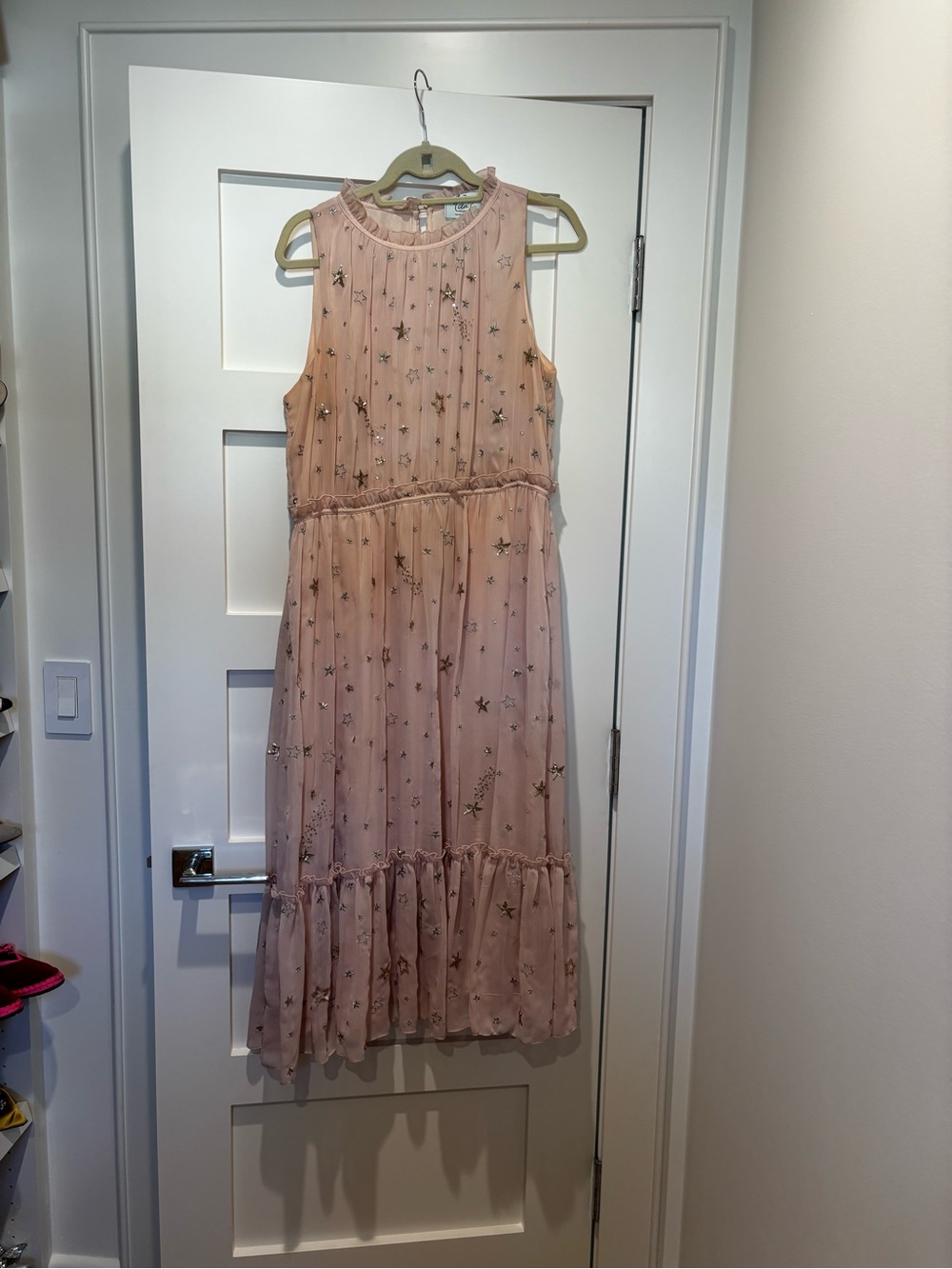 Kate Spade Blush Pink Star Embroidered Maxi Dress size 12